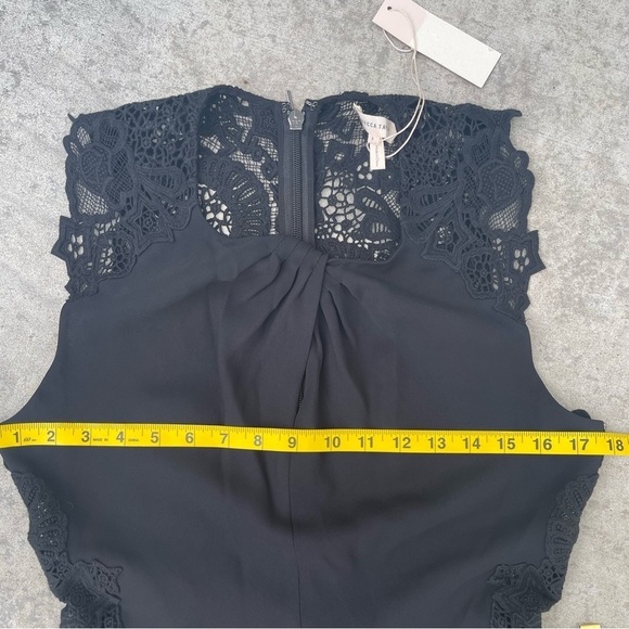 Rebecca Taylor Women's Sleeveless Tweed and Lace Dress Size 6 - Picture 5 of 13